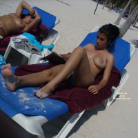 Perky Breasts On The Beach
