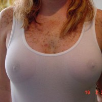 Nipples Errect Through Shirt - Freckles, Hard Nipple
