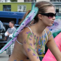 Blue Nipple - Brunette Hair, Nude In Public, Sunglasses, Topless, Naked Girl, Nude Amateur