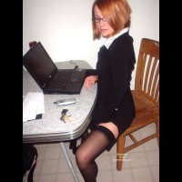 In Front Of Laptop - Stockings