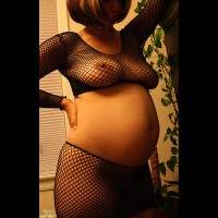 Pic #2 Wife in Lingerie Flipcpl Fishnet- Second Pregnancy