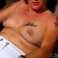 Pic #4 Topless Wife Pierced Boobs