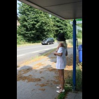 Pic #5 Nude Girlfriend on heels:&nbsp;Tina At The Bus Stop