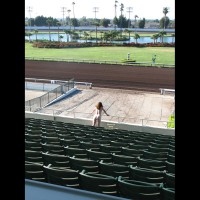 Nude Girl In Stadium - Blonde Hair, Nude In Public, Red Hair, Naked Girl, Nude Amateur