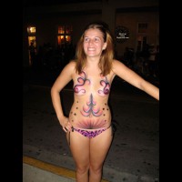 Fantasy Fest Body Painting - Naked Girl, Nude Amateur