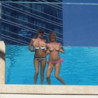 Big Tits Pressed On Glass - Big Tits, Flashing