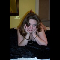 Brunette Lying Naked On Bed Facing Camera - Brown Hair, Brunette Hair, Looking At The Camera, Naked Girl, Nude Amateur