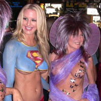 Nude Bodypainted Girls At Fantasy Fest - Big Tits, Blonde Hair