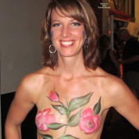 Girl With Painted Tits At Fantasy Fest - Huge Tits, Small Tits, Topless