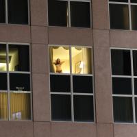 Open Hotel Window - Brunette Hair, Exposed In Public, Nude In Public, Wife/Wives