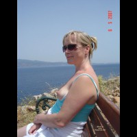 Airing My Boobs.. - Blonde Hair, Dark Hair, Erect Nipples, Large Aerolas, Sunglasses