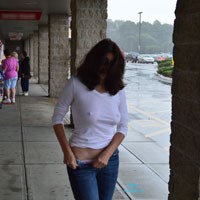 Pic #7 Hitching a Ride - Brunette, Flashing, Public Exhibitionist, Public Place, Firm Ass, Medium Tits, Pussy, Shaved
