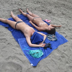 Pic #1 2 Topless Girls In Tenerife - Beach