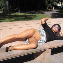 Pic #5 Without Panties In The Park Part 2 - Brunette, Public Exhibitionist, Public Place