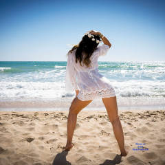 Pic #1 Vicky At The Beach - Firm Ass, Beach, Medium Tits, Natural Tits, Shaved, Wife/wives, Young Woman