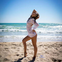 Pic #2 Vicky At The Beach - Firm Ass, Beach, Medium Tits, Natural Tits, Shaved, Wife/wives, Young Woman