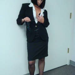 Pic #1 A Little Show And Tell In The Office - Brunette, Lingerie