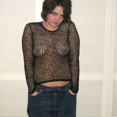 Pic #1 Black Fishnet II - Big Tits, Brunette, See Through