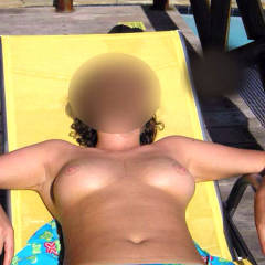 Pic #4 Ex Girlfriend Sunbathing Topless - Big Tits