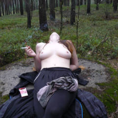 Pic #10 Walk In The Woods - Big Tits, Brunette, Nature