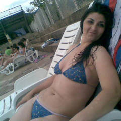 Pic #2 Dijana Enjoys Near Swimming Pool - Bikini Voyeur, Brunette