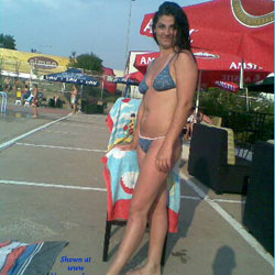Pic #7 Dijana Enjoys Near Swimming Pool - Bikini Voyeur, Brunette