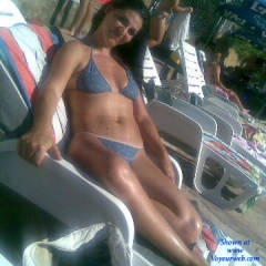 Pic #3 Dijana Enjoys Near Swimming Pool - Bikini Voyeur, Brunette
