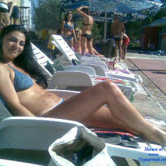 Pic #4 Dijana Enjoys Near Swimming Pool - Bikini Voyeur, Brunette