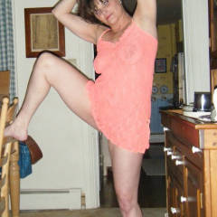 Pic #3 Me In Peach, Showing My Peach - Big Tits, Brunette, Lingerie