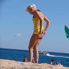 Pic #1Black Thong - Beach, Bikini Voyeur, Blonde