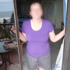 Pic #1 Flashing Breasts On Balcony - Big Tits, Wife/wives