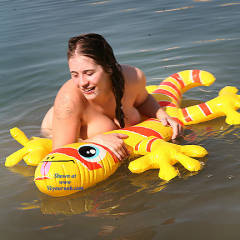 Pic #2 Pool Toy At The Lake - Big Tits, Brunette