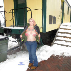 Pic #2 BBW Outdoors - Big Tits, Flashing, Public Exhibitionist, Public Place, Bbw