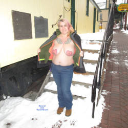 Pic #3 BBW Outdoors - Big Tits, Flashing, Public Exhibitionist, Public Place, Bbw