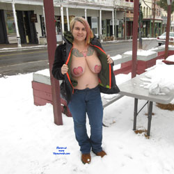 Pic #4 BBW Outdoors - Big Tits, Flashing, Public Exhibitionist, Public Place, Bbw