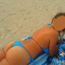Pic #1 Wife Topless In Miami Beach  - Beach, Big Tits, Topless Wives