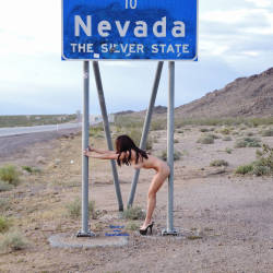 Pic #1 LV Pt 2 And Laughlin River Run 2016 - Big Tits, Brunette, Flashing, Public Exhibitionist, Public Place, Bush Or Hairy