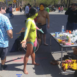 Pic #3 Naked In NYC... Broad Daylight  - Big Tits, Brunette, Public Exhibitionist, Public Place