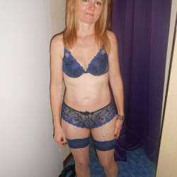 Pic #2 Hot Blue Lady - Lingerie, Redhead