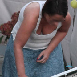 Pic #1Neighbour Pour Her Flowers! - Big Tits, Voyeur