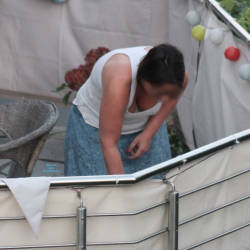 Pic #1Neighbour Pour Her Flowers! - Big Tits, Voyeur