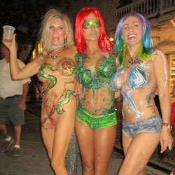 Nude Painted Body In Fantasy Fest - Big Tits, Blonde Hair, Nude In Public, Nude Outdoors, Perfect Tits, Shaved Pussy, Nude Amateur, Sexy Legs, Costume