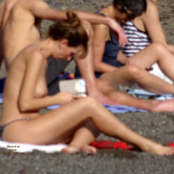 Pic #3 Reading Topless On The Beach - Big Tits, Outdoors, Beach Voyeur