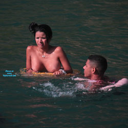 Naked Beach Bathing - Big Tits, Bikini, Brunette Hair, Exposed In Public, Nude In Public, Nude Outdoors, Perfect Tits, Showing Tits, Water, Wet, Beach Tits, Beach Voyeur, Sexy Ass, Sexy Body, Sexy Boobs, Sexy Face, Sexy Girl, Sexy Woman