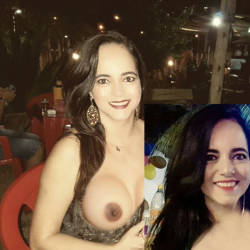 Pic #4 My Wife's Breasts Before And After Pregnancy - Big Tits, Brunette, Public Exhibitionist, Flashing, Public Place, Wife/wives, Amateur