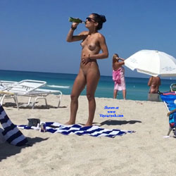 Pic #1 A Walk Through Haulover Beach - Nude Girls, Beach, Brunette, Outdoors, Beach Voyeur