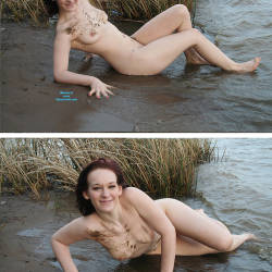 Pic #5 Playing In The Sand - Nude Girls, Outdoors, Redhead, Amateur, Beach