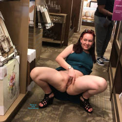 Pic #8 Little Surprise - Pantieless Wives, Brunette, Public Exhibitionist, Flashing, Public Place, Shaved, Amateur