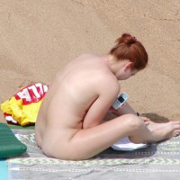 Fullbody Nude Pale Redhead On Beach - Naked Girl, Nude Amateur