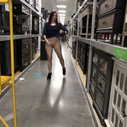 Pic #9 Playing At The Store - Public Exhibitionist, Flashing, High Heels Amateurs, Public Place, Shaved, Amateur